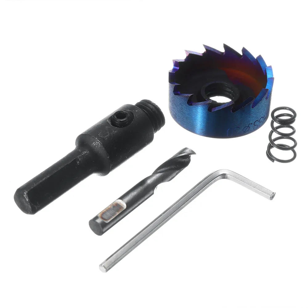 

5Pcs 16-30mm HSS Blue Na no Coating Tooth Hole Saw Cutter Drill Bit Set for Metal Sheet Woodworking Tool