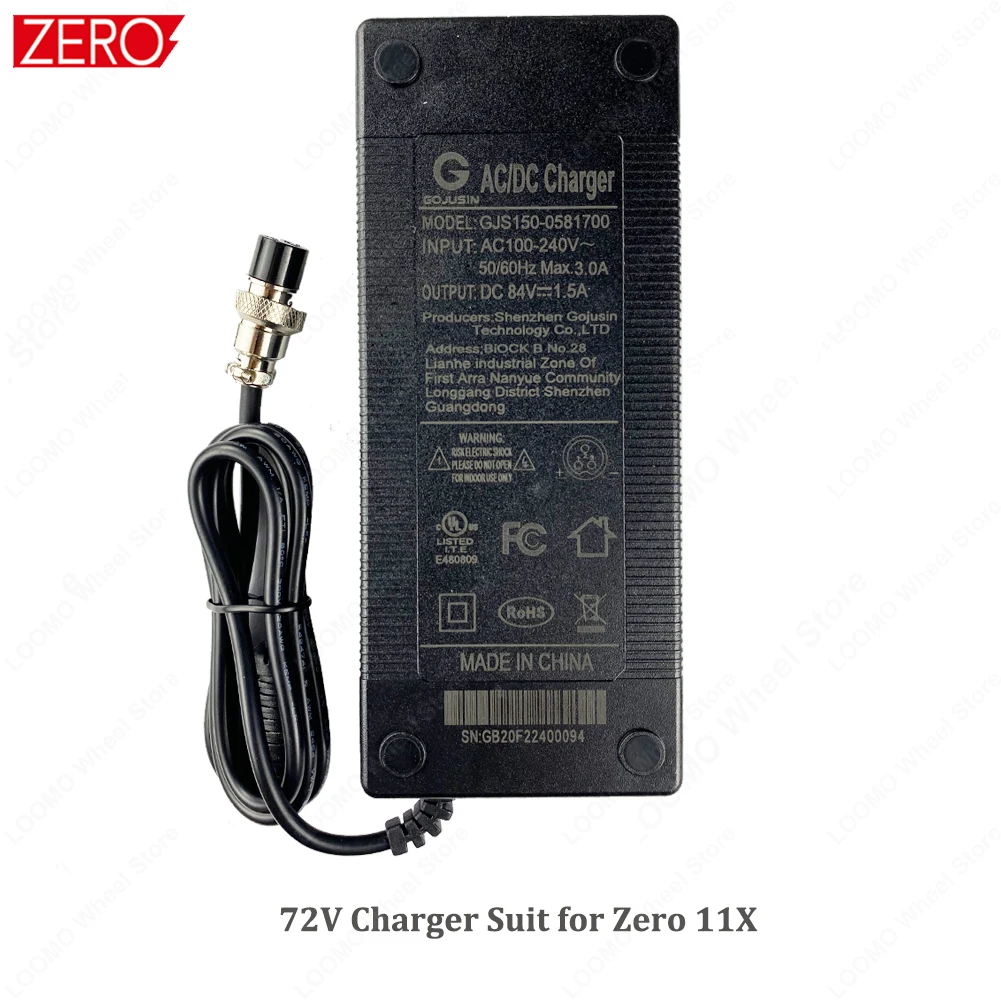 Оригинальное зарядное устройство Zero 8X 10X 11X DDM Mini Plus Электрический скутер 52V 60V 72V