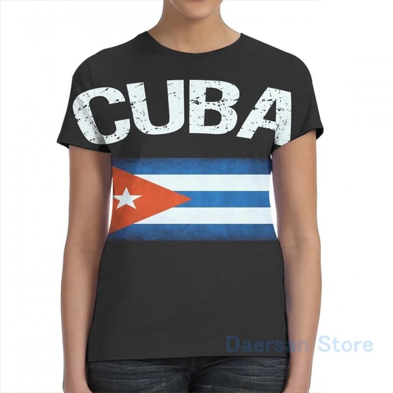 Футболка Мужская/женская с изображением кубинского флага модная тенниска