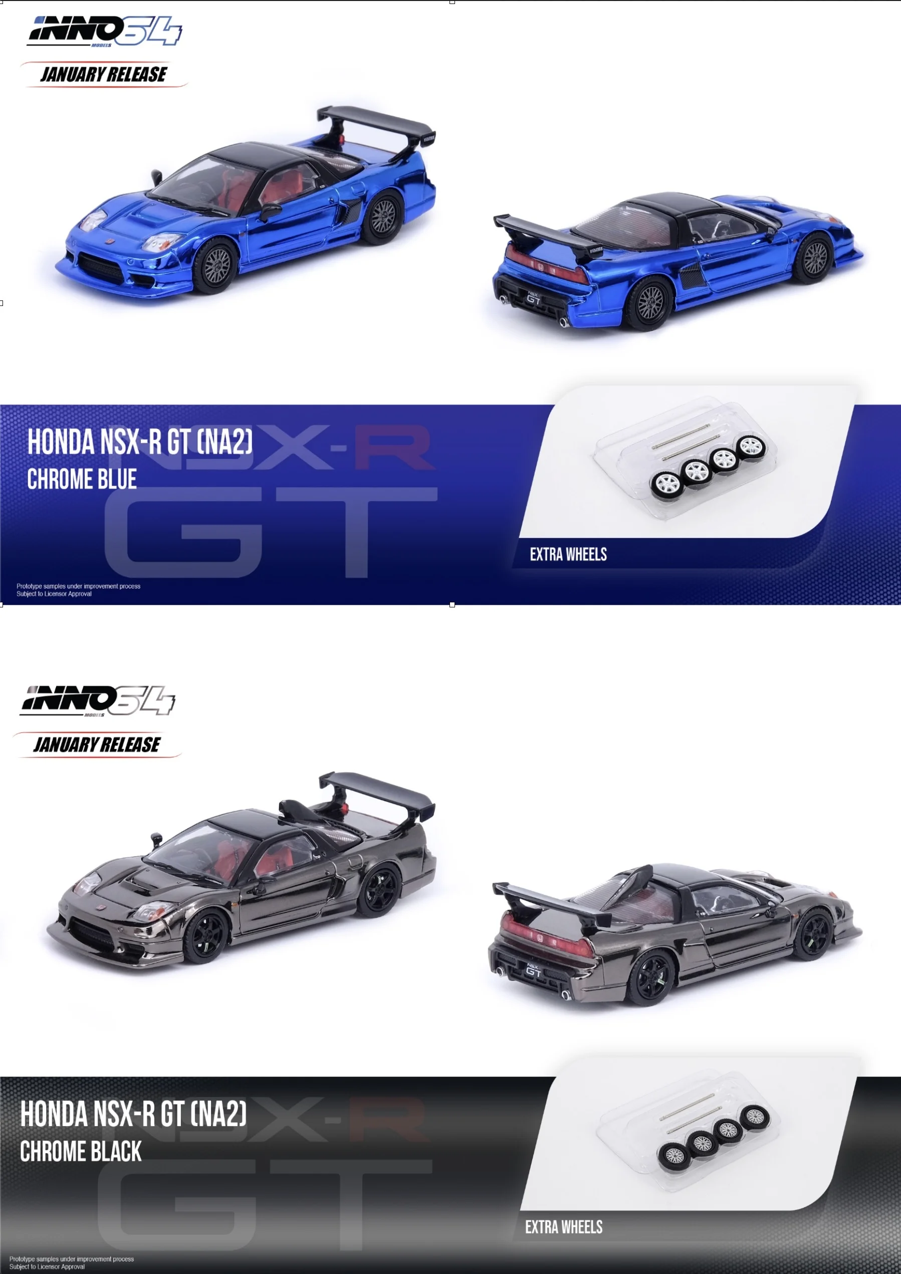 

Модель автомобиля INNO 1:64 HONDAs NSX-R GT (NA2), металлическая, литая под давлением