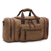 men travel bag canvas multifunction leather bags carry on luggage bag men tote large capacity utility weekend duffel bag