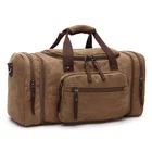 Многофункциональная холщовая кожаная дорожная сумка для мужчин, сумка для ручной клади вместительная спортивная сумка-тоут для выходных