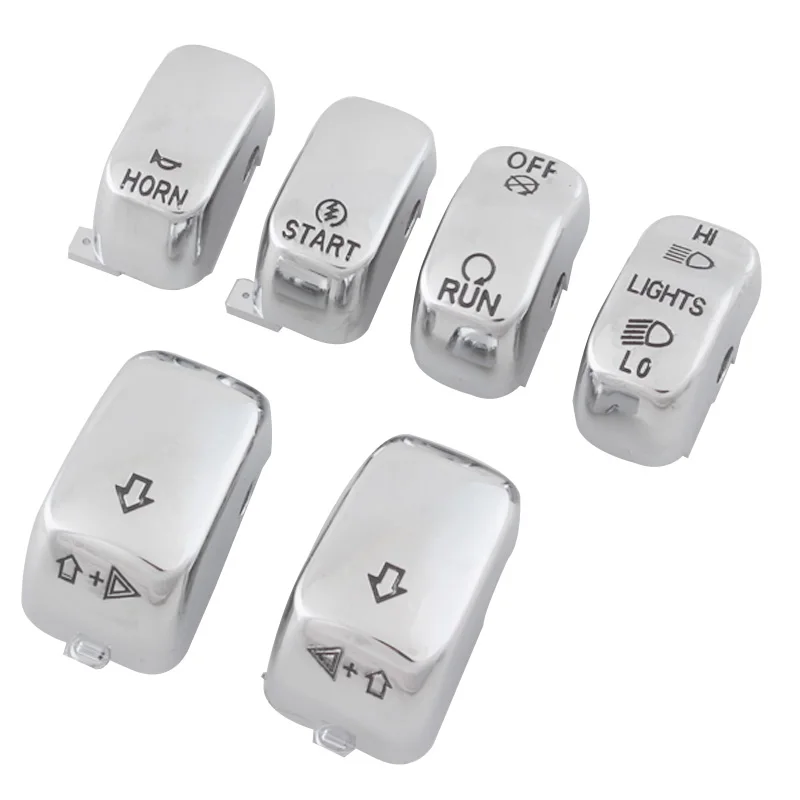 

Chrome Motorcycle Hand Control Switch Housing Caps Cover Kit Fit For Harley Softail Dyna Sportster Models