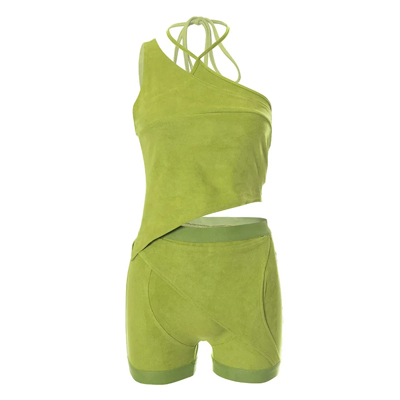 

Women Tracksuit Sexy Hollow Out 2 Piece Set Summer Outfits Yoga Set Gym Clothing Short Crop Top High Waist Running Sportswear