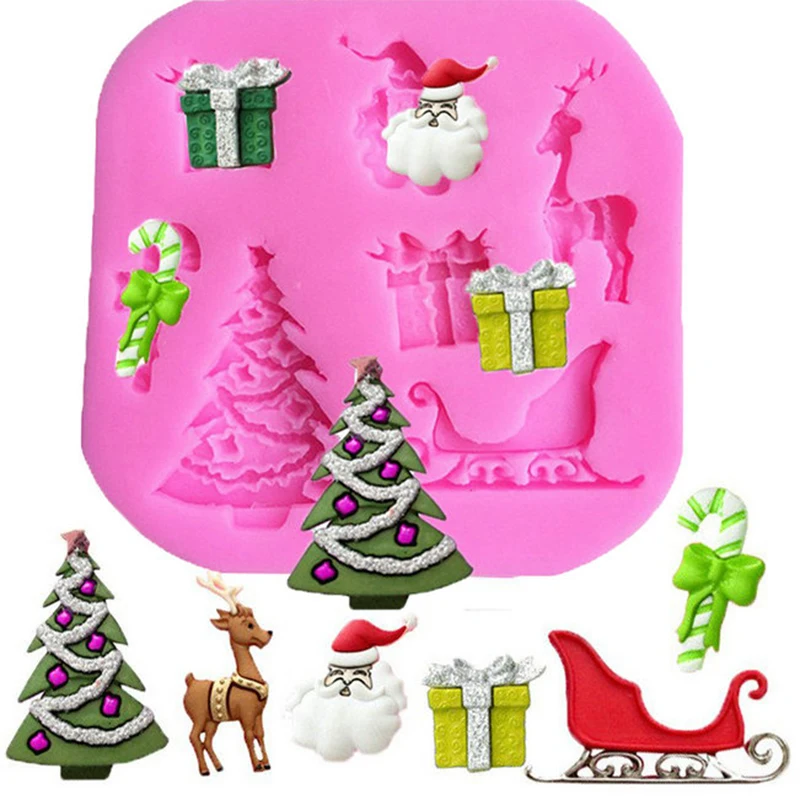 Форма для льда силиконовая Рождественская форма в виде Санты украшения торта