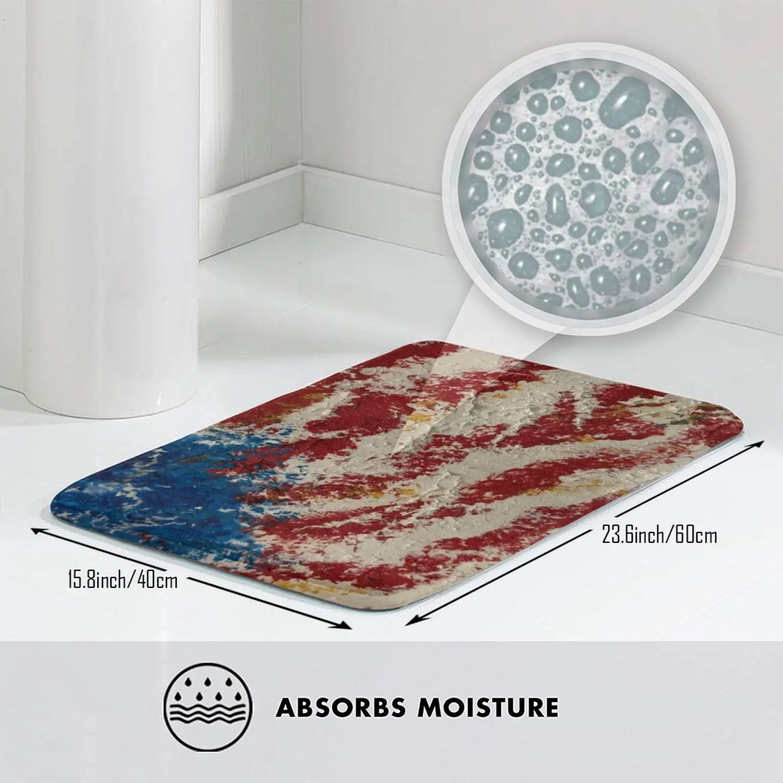 Red White And Blue! Mat Rug Carpet Anti-Slip Bedroom Entrance Door Courtmrowe Cmrowe Designs Courtney Rowe Usa | Дом и сад