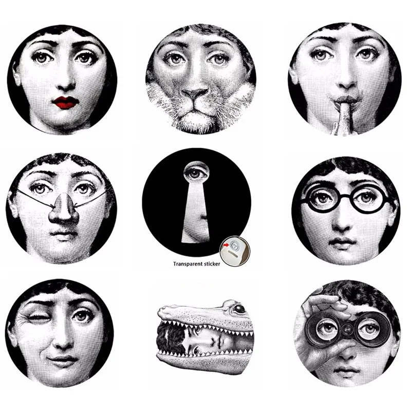 Милан Италия дизайнер fornasetti таблички узор обои разделенные картины настенные наклейки DIY Украшение стены 8 дюймов - Цвет: 23