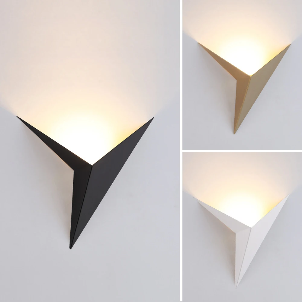 

Треугольная настенная лампа, современный креативный минималистичный светодиодный светильник в скандинавском стиле, прикроватная лампа дл...