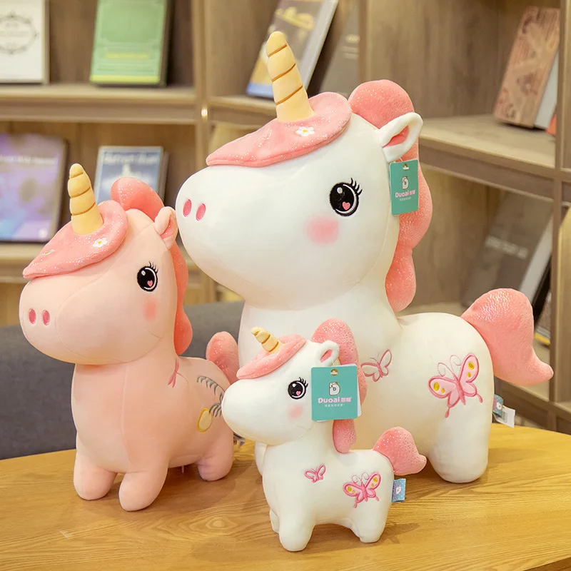 

25-50CM creative standing unicorn pillow doll super soft stretch cotton stuffed cartoon animal girl birthday gift anime plush to