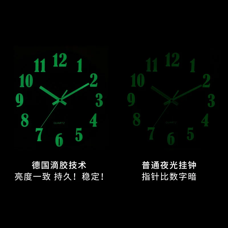 Simple Nordic Wall Clock Silent Minimalist Modern Glowing Clocks Living Room Digital Luminous Wand Klok Home Decor AD50HD | Дом и сад