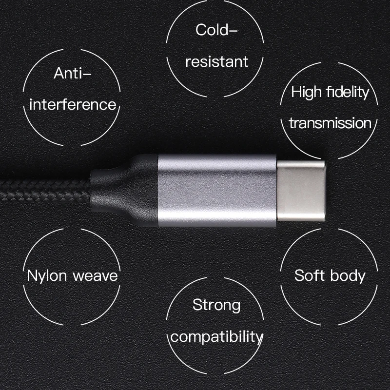 Наушники KUULAA с USB C на 3 5 мм AUX адаптер типа Jack для Huawei Mate 20 P30 Oneplus 7 pro Xiaomi Mi 6 8 9 SE