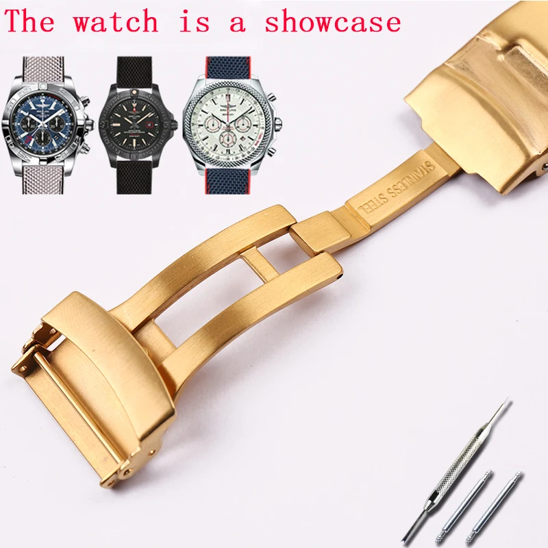 Watch accessories men rubber strap metal buckle suitable for Breitling 22mm24mm silicone ladies waterproof sport strap