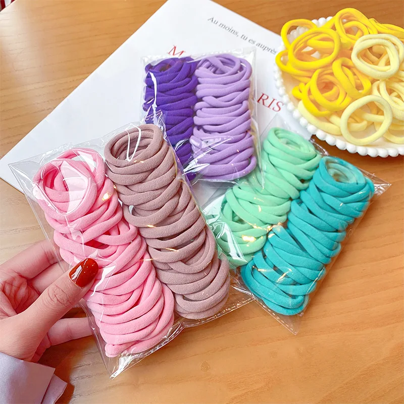 

50 Pack Seamless Hair Ties Women Nylon Hair Ponytail Holder Girls' Bobbles Girls' Bun Scrunchies Hair Accessories