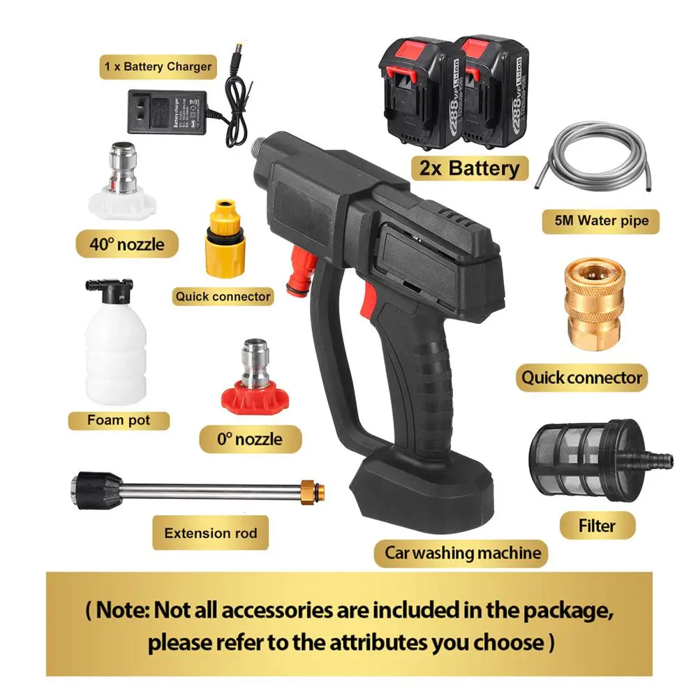 Продажа Беспроводная Автомойка высокого давления, 12000 мАч, 21 в, водяной пистолет, портативная пена для мойки высокого давления для батареи Makita
