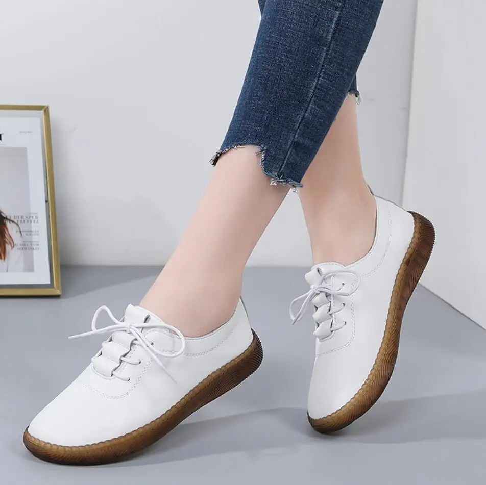 

Туфли-оксфорды женские, из натуральной кожи, на мягкой подошве, удобные, для вождения, осень-весна, 2021