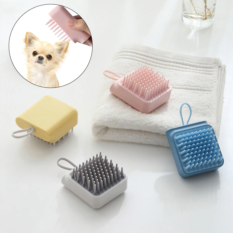 

Мультяшные товары для домашних животных, прочная пластиковая Массажная щетка для собак, мягкая Геометрическая щетка для очистки тела домаш...