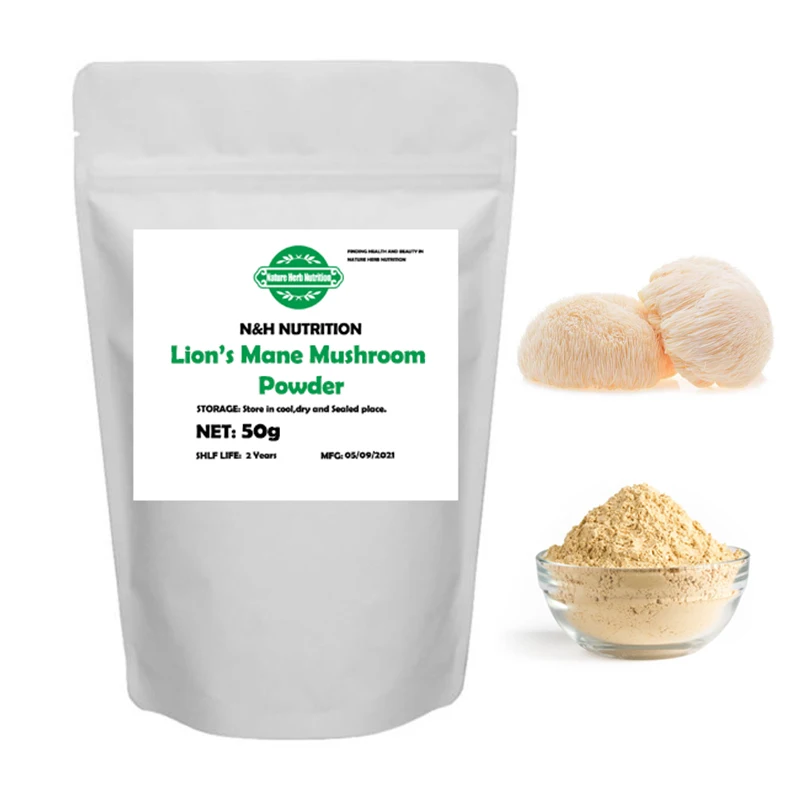 

Pure Natural Organic Lions Mane Mushroom Powder Hericium Erinaceus Polysaccharide Skin Care Supplements Raw Material