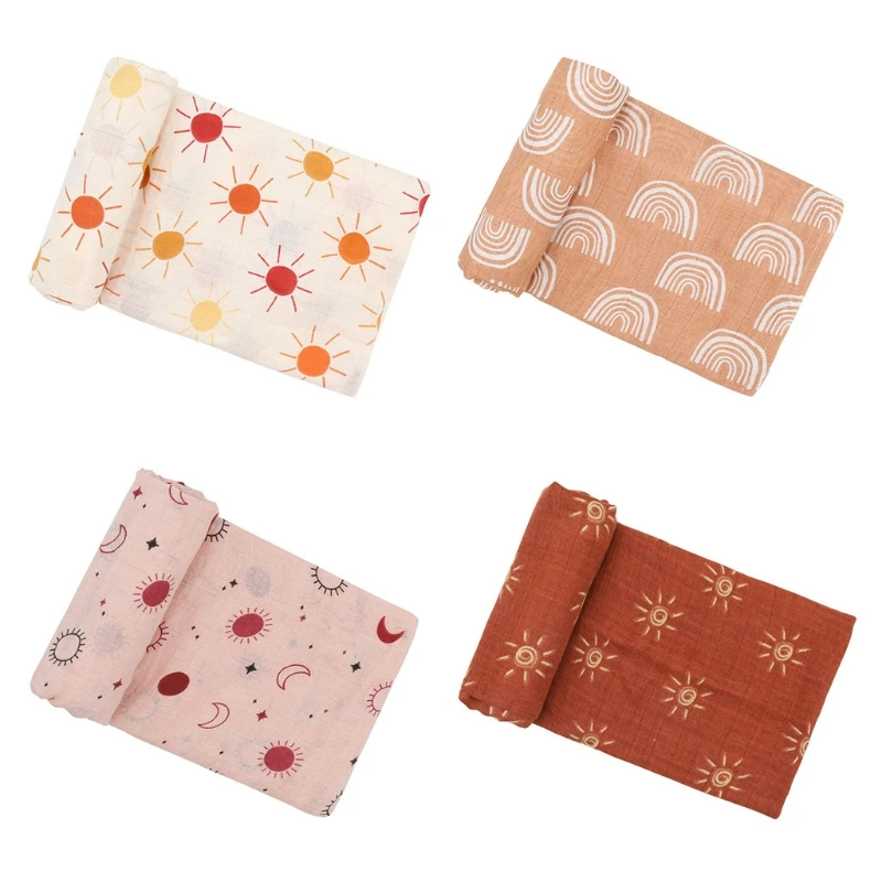 

120x120cm Cotton Baby Swaddle Blanket Bath Towel Gauze Infant Wrap Sleepsack