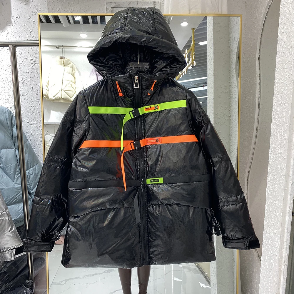 

Женский теплый пуховик на белом утином пуху, зимняя уличная одежда, 2021