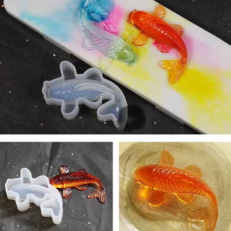 

3D Lucky Koi Fish Shaped Transparent Silicone Mold DIY Resin Casting Art Jewelry Making Craft Epoxy Crafts Pendant Making Tools