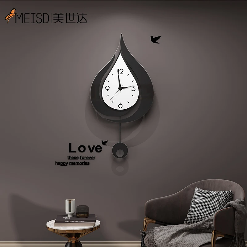 MEISD современные дизайнерские часы настенные в виде капли воды креативные маятник