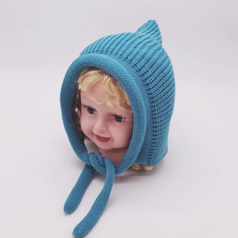 Осенне-зимний вязаный для новорожденных шапки вязаные крючком шапочки Детские