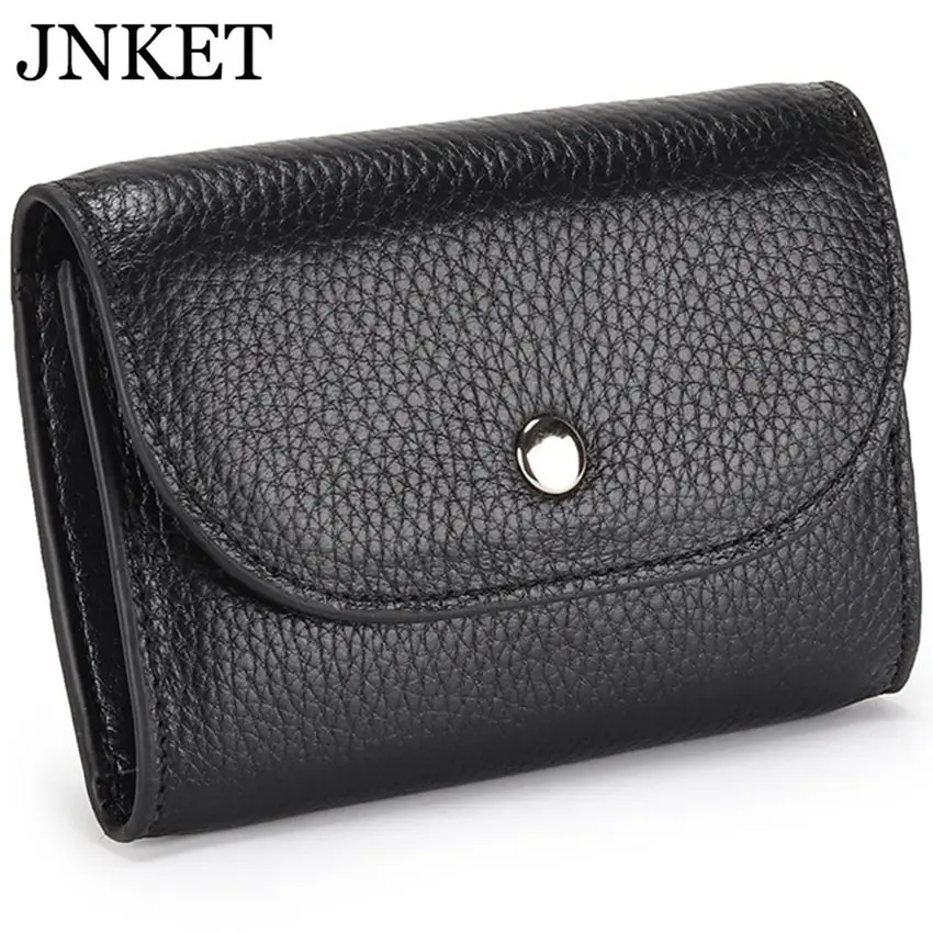 

Модный женский короткий кошелек JNKET из коровьей кожи, кошелек на зажке, многофункциональный кошелек для монет, держатель для карт, кошелек