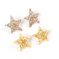 new arrival fashion jewelry women earring pentagram simple gold resin stud earrings girl gift wholesale
