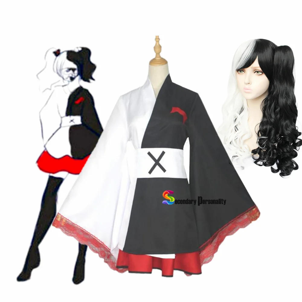 

New Fashion Anime Danganronpa Monokuma Dangan Ronpa Kimono Pinafores Dresses Women Cosplay Costumes