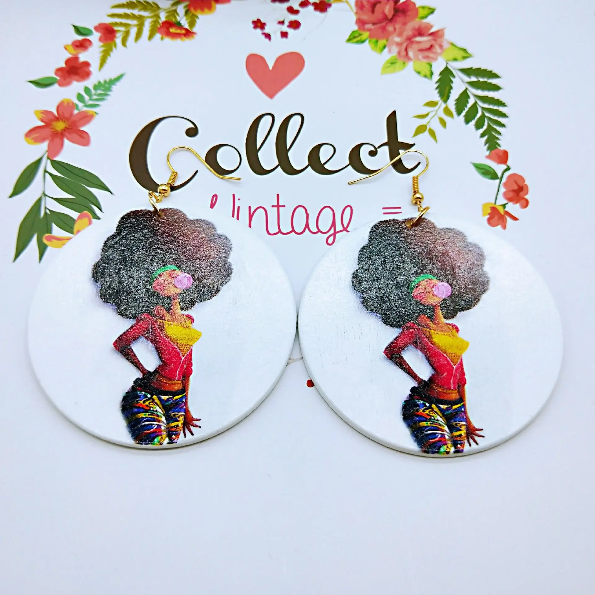 Африканская жвачка висячие серьги для девочек деревянные африканские модные