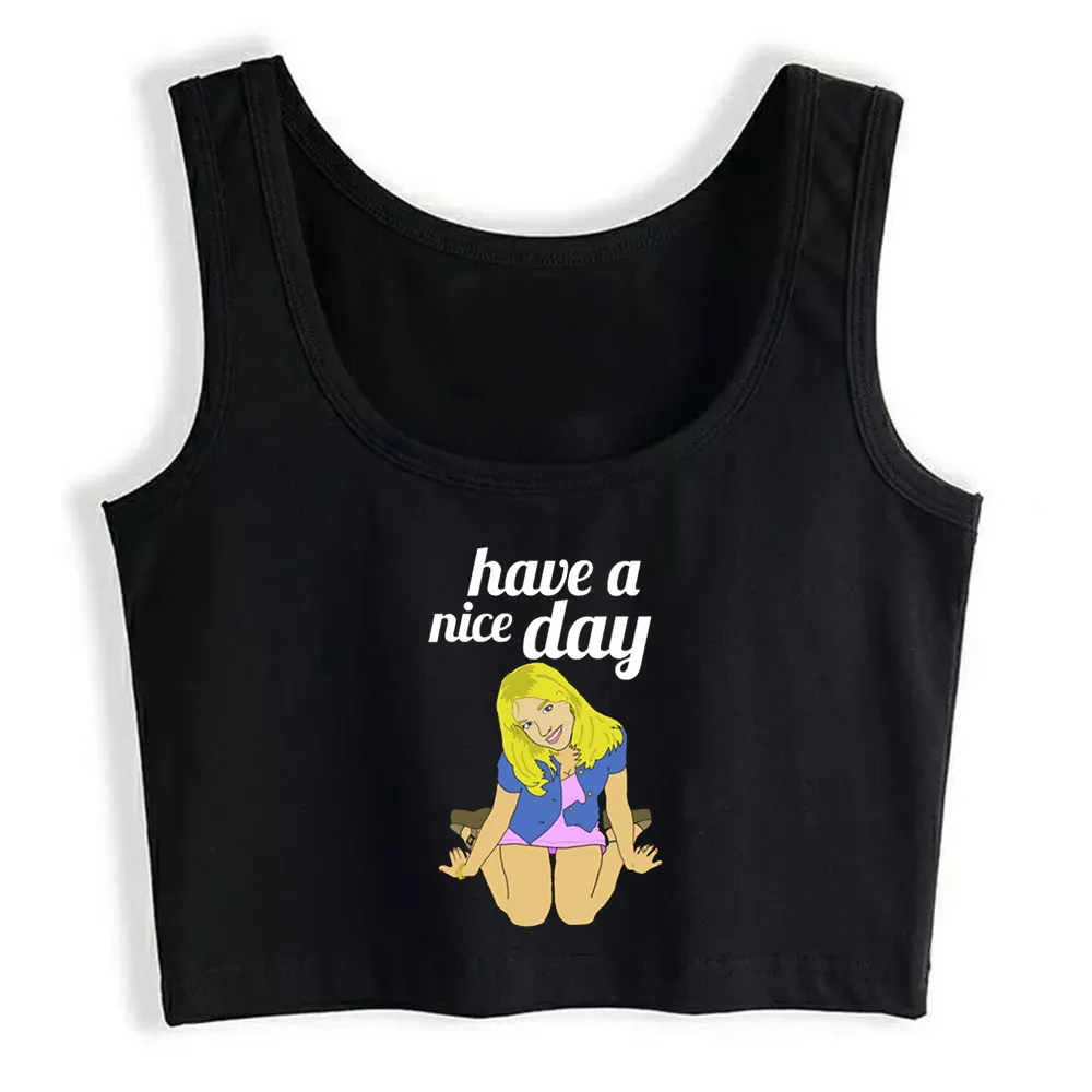 

Crop Top Female have a nice day Design Inscriptions Sleeveless Tops Women