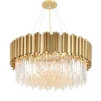 led nordic stainless steel crystal round gold led light pendant lights pendant lamp pendant light for dinning room foyer