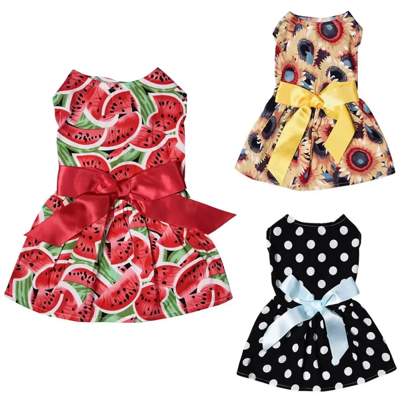 Женская рубашка с маленьким бантом для собаки одежда Вечерние розовая девочек