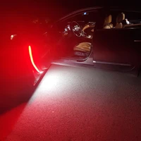 60led car door welcome light safety warning streamer lamp strip 120cm waterproof auto decorative ambient lights 12v red white
