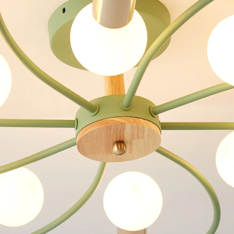

Nordic Modern LED Pendent Lights Minimalist Macaron Wooden Light Fixtures For Clothing Store Bedroom Study Living Room Decor