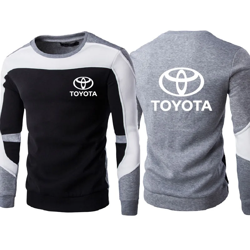

Autumn Fashion New Stitching color Men's pullover Toyota car logo Printing Harajuku Cotton High Quality Men's pullover hoodie