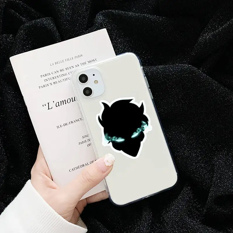 

solo leveling cute cartoon Bear warrior Phone Cases Transparent for iPhone 6 7 8 11 12 s mini pro X XS XR MAX Plus funda shell