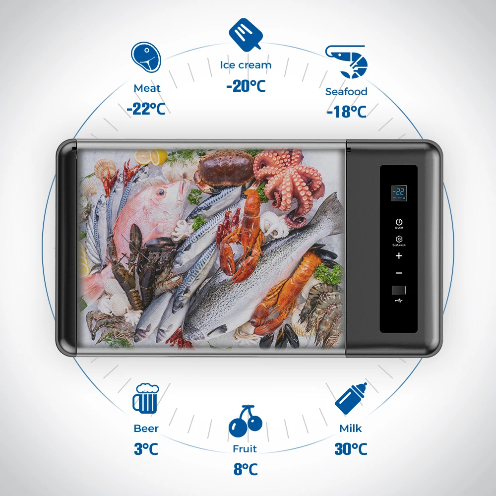 25L автомобильный холодильник 12V/24В 45 Вт компрессор морозильной камеры