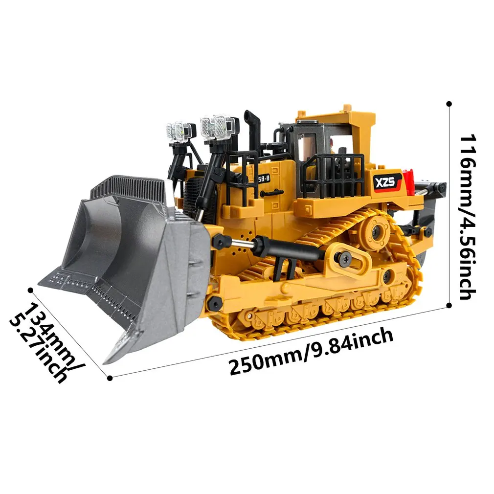 

1:24 9CH Multifunctional RC Bulldozer Crawler Type Alloy/Plastic Shovel Engineering Forklift Heavy Excavator toy gifts for kids