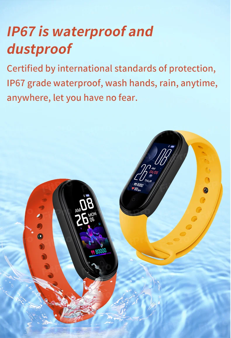 M5 Smart Watch Bracelet Waterproof Heart Rate Fitness Tracker Child Watches Sport Kids Men Women For android ios | Электроника