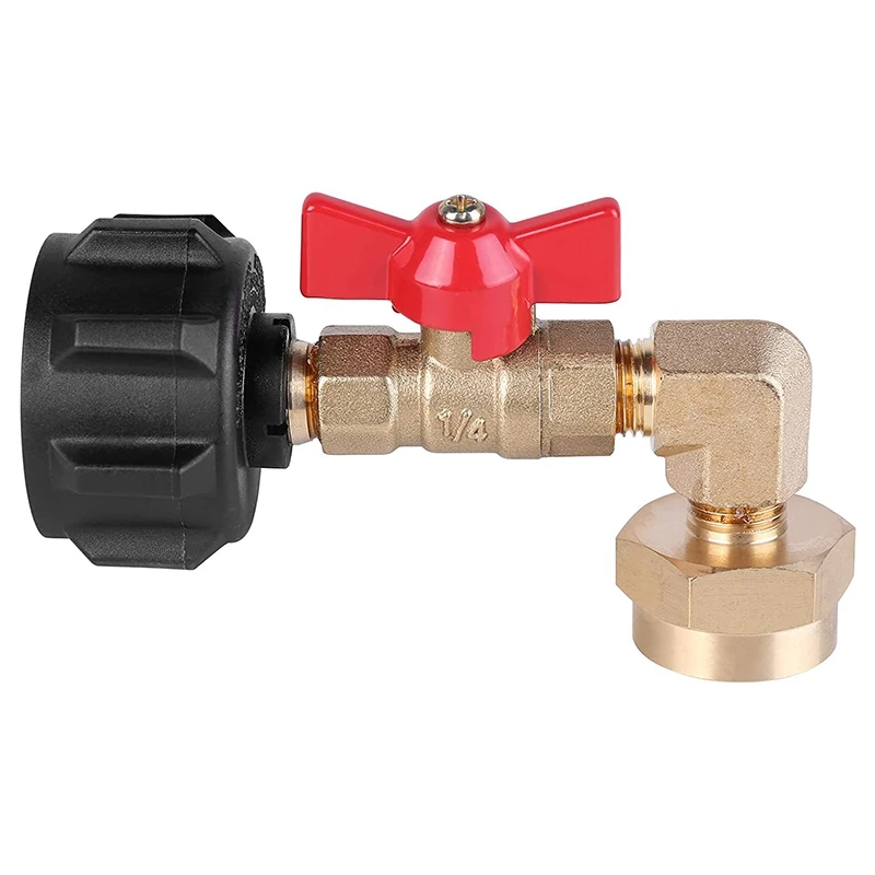

ELOS-QCC1 Propane Refill Elbow Adapter,90 Degrees Propane Refill Pressure Adapter with ON-Off Valve for 1LB Tank Cylinder