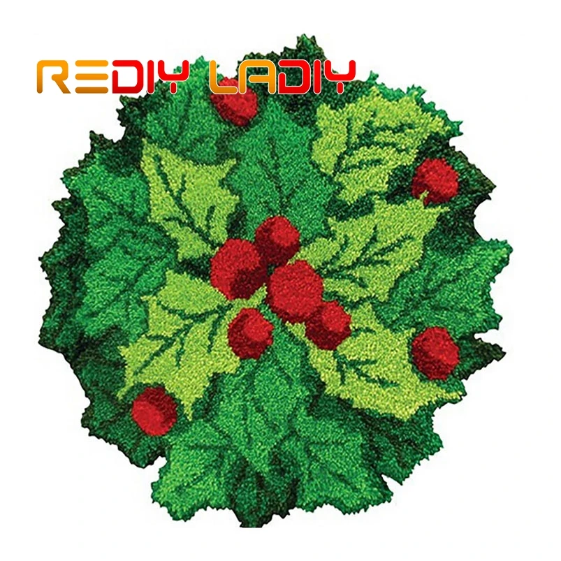 Latch Hook Rug Kits Crocheting Carpet Cherry Tree Acrylic Yarn Pre-Printed Canvas Cushion Mat Crochet Tapestry Arts &amp Crafts | Дом и сад