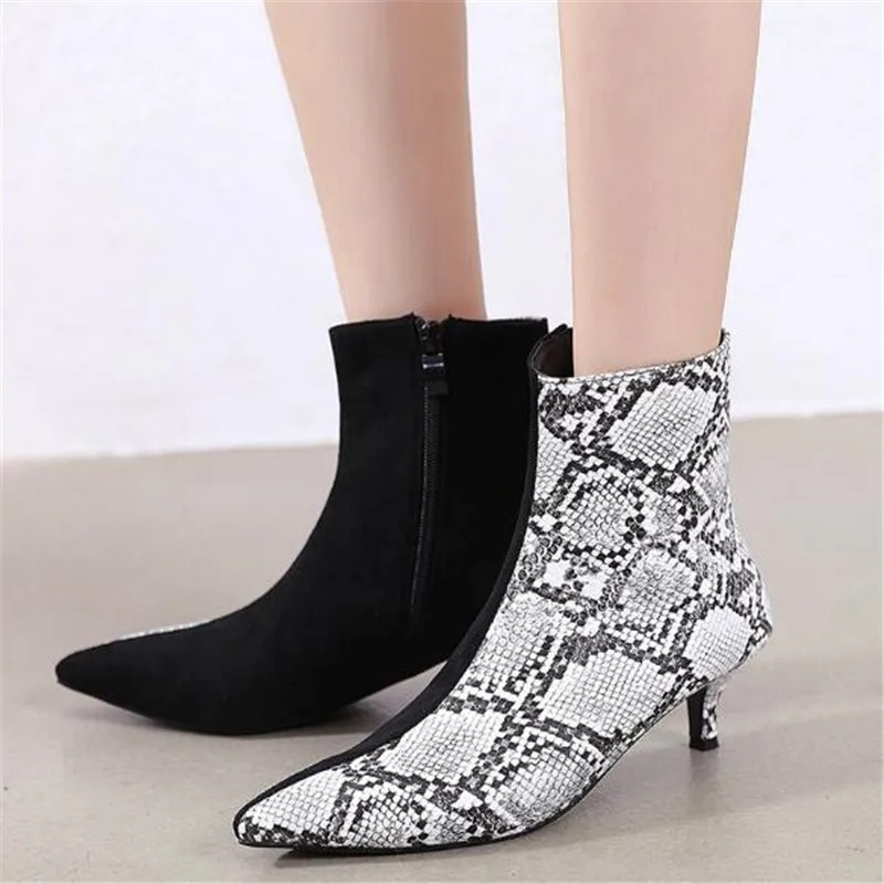 Fashion Women Ankle Boots Chelsea Fashion Ladies Stretch Boots Pointed Toe Back Zipper Thin High Heels Booties Autumn Boots