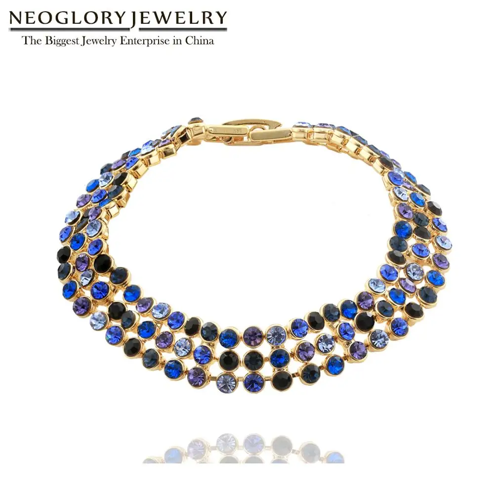 Neoglory многоцветные 3 рядные браслеты с бусинами и модные эффектные ювелирные
