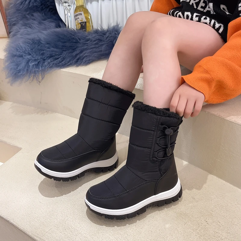 2021 зимние ботинки для снежной погоды детская Водонепроницаемая повседневная