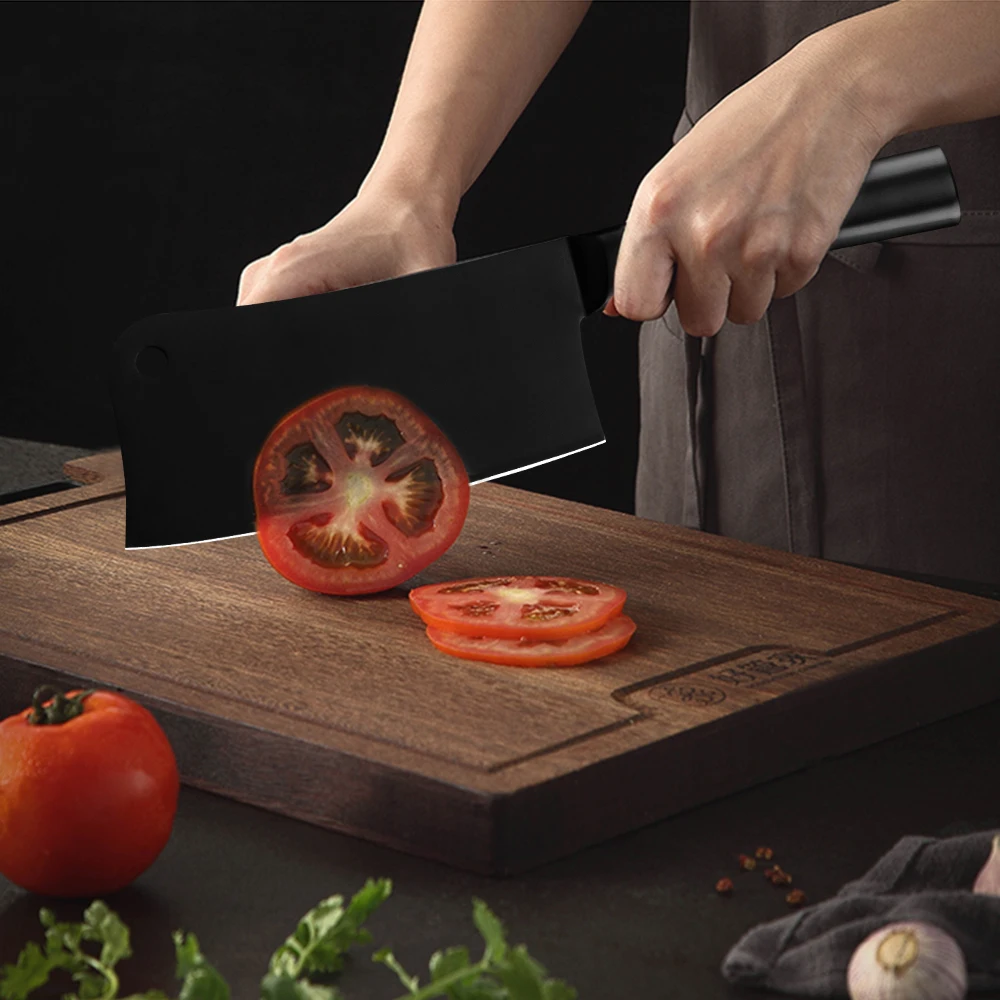 Набор черных кухонных ножей из нержавеющей стали инструмент для мясника