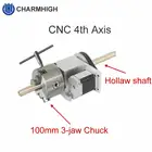 Бесплатная доставка K11-100MM 3 кулачковый полый вал 4-й оси с ЧПУ разделительная головкароторная ось для ЧПУ маршрутизатор 3D гравировка
