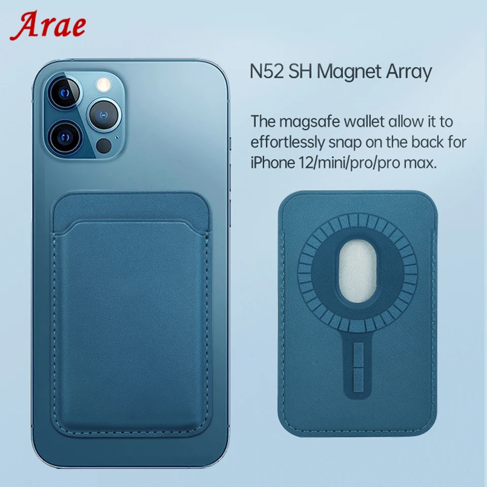 

Premium Leather Magsafeing Phone Card Holder Magnetic Wallet for iPhone 12