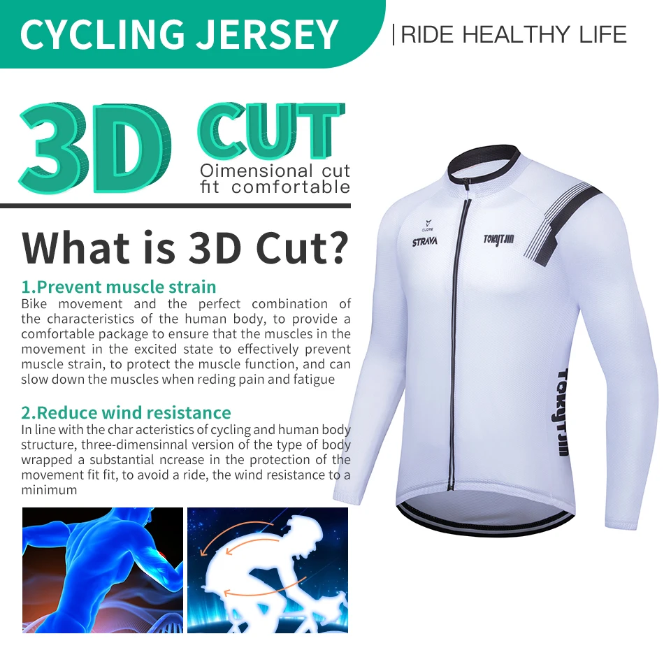 

New 2020 Strava Mens Cycling Long Sleeve Suit Breathable Quick Dry 19D Padded Sports Wear Adorable Cycling Clothing Suit