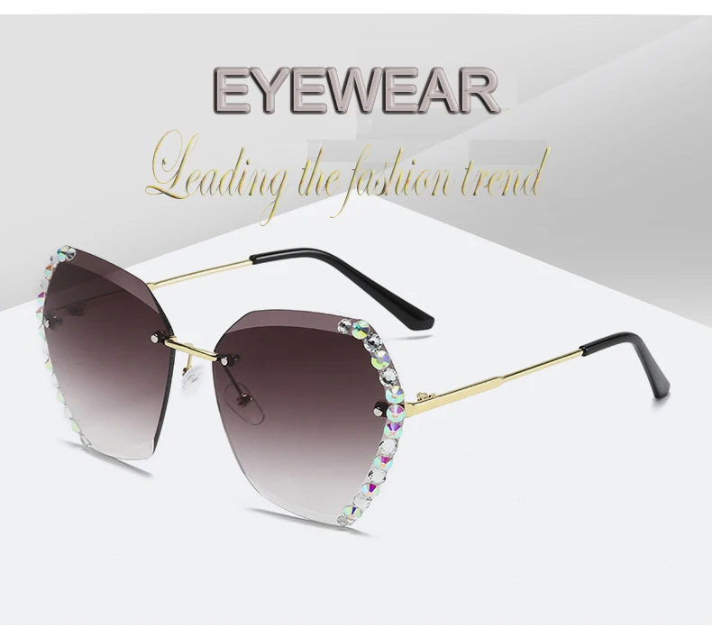 2020 Модные солнцезащитные очки для женщин корейские модные винтажные без оправы с